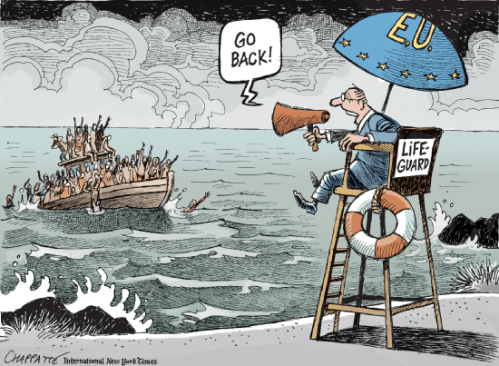 © Chappatte – http://www.globecartoon.com – Used by Migrants At Sea with permission.