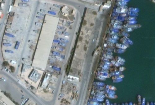 Zuwara Harbour West Side Warehouses via Google Earth